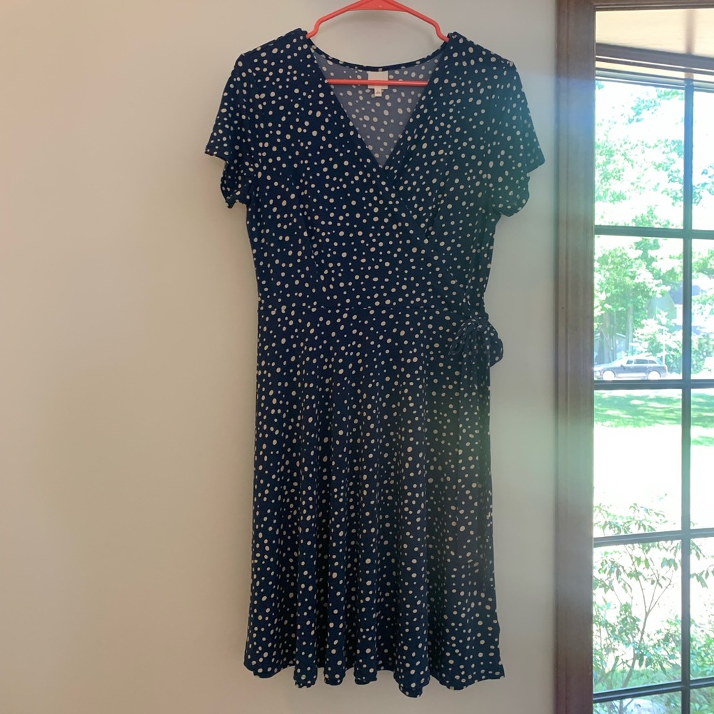 Kaileigh blue polka dot dress